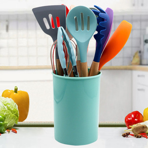 12-Piece Eco-Friendly Kitchen <b>Utensils</b> <b>Set</b> with Silicone <b>Cooking</b> Tools and Wooden Handles - Product Image 2