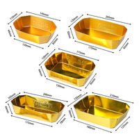 Boîte de transport jetable en plastique de qualité alimentaire pour fruits (orange, kumquat), emballage en forme de bateau, vente en gros, haut de gamme, sans pliage, carte dorée