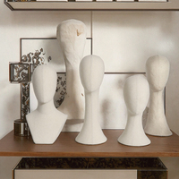 Premium Leinen-Stoff Mannequin-Kopf Abstrakte Kopfform Ausstellungsständer für Stirnbänder Hüte Schmuck Schals Thekendisplay