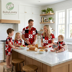 Pyjamas en bambou assortis <span class=keywords><strong>pour</strong></span> la <span class=keywords><strong>famille</strong></span> Babylovey OEM, impressions de logo personnalisées, ensemble de vêtements de nuit <span class=keywords><strong>pour</strong></span> <span class=keywords><strong>les</strong></span> vacances et la maison - Product Image 4