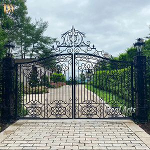 Portail d'entrée en <span class=keywords><strong>fer</strong></span> <span class=keywords><strong>forgé</strong></span> sur mesure, motif végétal ornemental, portail extérieur en <span class=keywords><strong>fer</strong></span> - Product Image 6