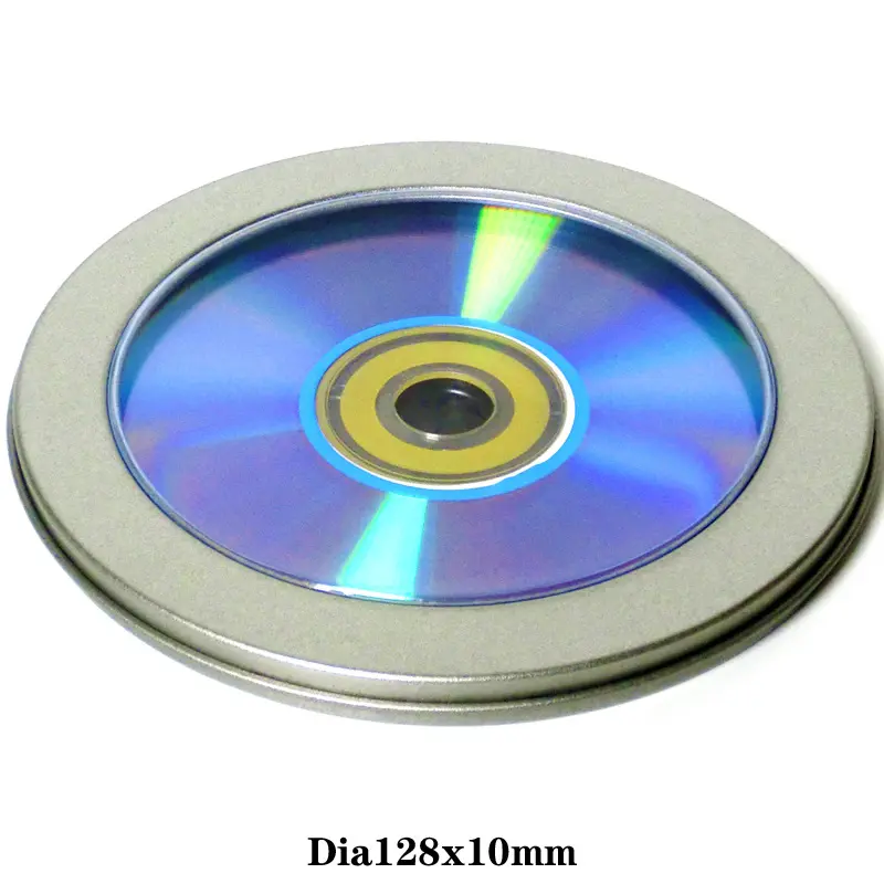 Round CD tin case with window,1 disc storage metal tin CD case