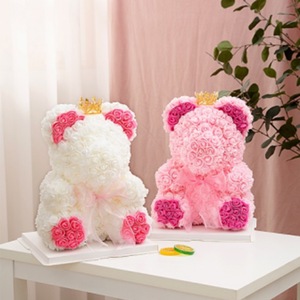 MG006 ours en peluche fleur Rose romantique <span class=keywords><strong>40</strong></span> Cm cadeau d'anniversaire saint-valentin Rose conservée ours en peluche avec <span class=keywords><strong>couronne</strong></span> - Product Image 1
