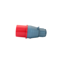 Multiprise électrique industrielle HFE 32A 380V IP44 rouge, modèle HF-024, avec installation facile et mise à la terre standard