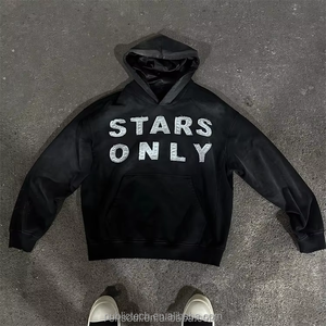 Survêtement personnalisé délavé à l'acide, jogging en coton, survêtement à broderie, ensemble pantalons de survêtement évasés et sweats à capuche, survêtements vieillis, survêtements pour hommes - Product Image 2