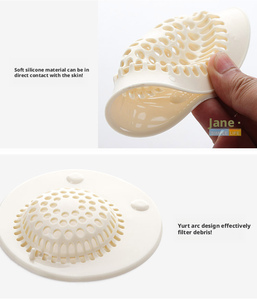 Filter Anti-clogging Deodorant Beige Kitchen Sewer Hair Filter Silicone Reusable Hair Filter Pad Hair Catcher - Product Image 3