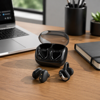 Earphone Bluetooth Open Ear dengan Pengait Telinga, Headphone Nirkabel, Indikator Baterai LED untuk Gaming dan Olahraga