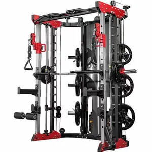 Squat standı halter çok fonksiyonlu Smith makinesi ev kullanımı için ev Smith makinesi