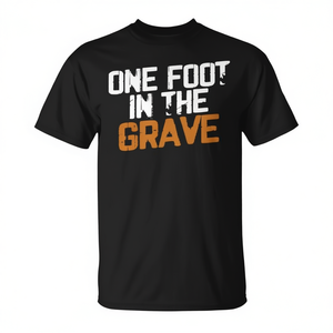 T-shirt One Foot In The Grave noir pour adulte, unisexe, manches courtes, col rond - Product Image 2