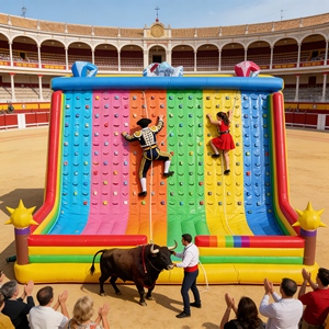 Castillo Inflable Todo en Uno con Pared <span class=keywords><strong>de</strong></span> Escalada, Tobogán y Circuito <span class=keywords><strong>de</strong></span> Obstáculos para Diversión al Aire Libre - Product Image 1