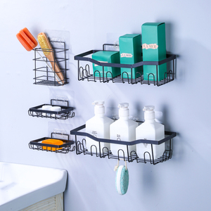 Dual-Tier Modern Stainless Steel <strong>Shower</strong> Caddy Shelf Wall-Mounted Soap Holder Storage for Bathroom and <strong>Kitchen</strong> - Product Image 1