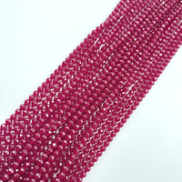 Perles de Corindon Rouge Rubis Naturel Facettées Rondes en Vrac pour Fabrication de Bijoux DIY, Pierres Précieuses en Cristal, Fil en Gros, Personnalisation OEM