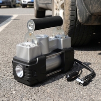 Portable 12V Double Cylinder Car Tyre Inflator Air Mini Tires Compressor Electric Air Pump with ABS Material Silent Operation