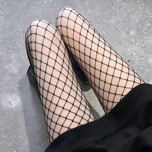 Collants résille <span class=keywords><strong>taille</strong></span> <span class=keywords><strong>haute</strong></span> pour femme, sexy, transparents, style streetwear tendance, pour soirée, club, sortie nocturne, extensibles et confortables - Product Image 1