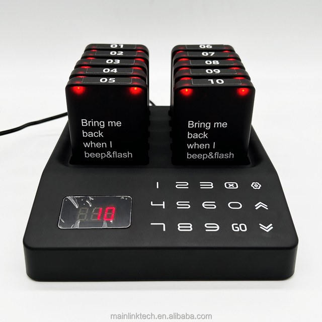 Restaurant Coaster Pager Guest Paging Queue Management System 10 Chargeable the patron Pager for Cafe