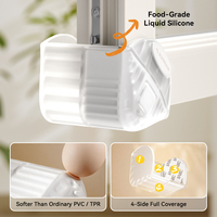 Protector de Esquinas de Ventana de Silicona de Grado Alimenticio para la Seguridad del Bebé, Protector de Esquinas Suave Anticolisión para Niños