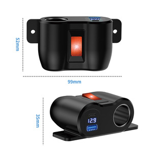5V/4.2A impermeable motocicleta <span class=keywords><strong>USB</strong></span> cargador enchufe PC sistema de alimentación adaptador con encendedor de cigarrillos para coches - Product Image 1