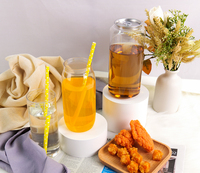 Gobelet en plastique transparent personnalisé avec logo, avec couvercle, pour bubble tea, café froid, boissons