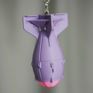 3D 인쇄 원자 폭탄 키체인-멀티 컬러 LED가 있는 회전하는 빛나는 탄두, 멋진 공상 과학 가제트 선물 - Product Image 5