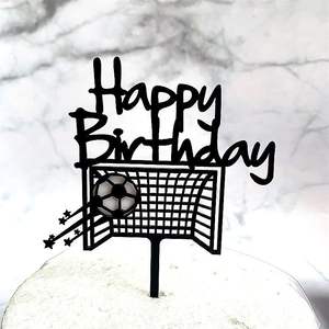 Décoration de gâteau en acrylique pour fête d'anniversaire, vente en gros, maman, <span class=keywords><strong>papa</strong></span>, Football - Product Image 2