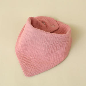 Многоразовые муслиновые слюнявчики-банданы для новорожденных мальчиков и девочек, однотонные, дышащие, незаменимый подарок от производителя - Product Image 3