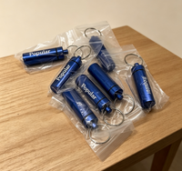 Lot de tubes à bouchons d'oreilles personnalisés gravés au laser avec logo, porte-clés portable en aluminium pour cadeau promotionnel d'entreprise