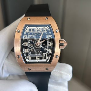 Reloj Mecánico Automático de Lujo Estilo RM, Ultrafino, Esqueleto, en Oro Rosa, para Hombre, con Correa de Goma en Forma de Barril, Resistente al Agua, Deportivo - Product Image 1