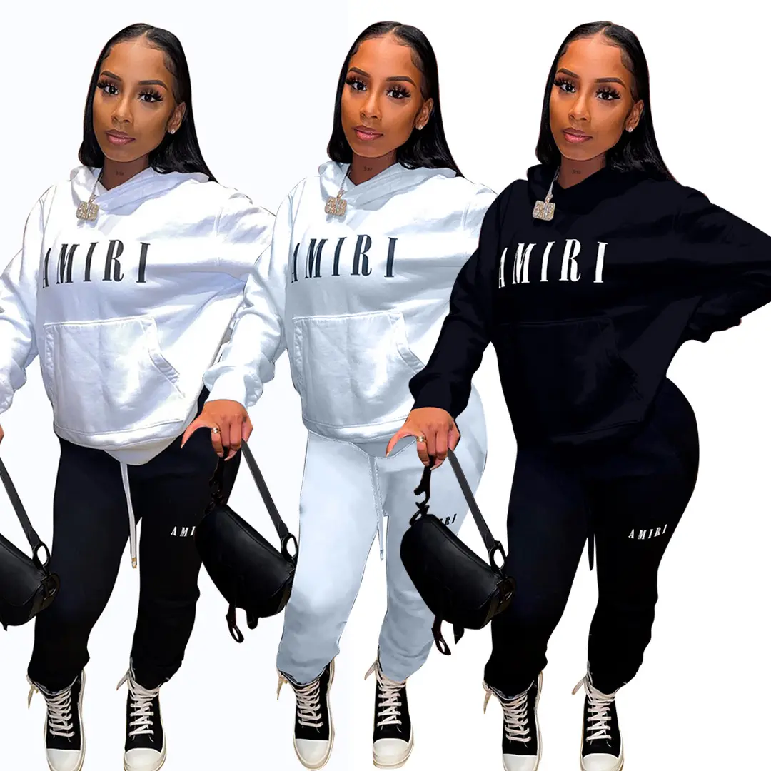 LD83114 2023 new arrivals hot sale hoodie and joggers 2 piece set fall fashion sweatsuits set for women streetwear