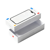 Boîte de téléphone rigide recyclable personnalisée avec logo imprimé de luxe, emballage de téléphone portable de vente au détail, boîte mobile, enduite pour téléphone 13 14 15