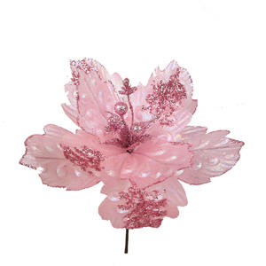 Glitter in seta artificiale rosa rosa fiori di <span class=keywords><strong>natale</strong></span> impermeabile fatto a mano moderno <span class=keywords><strong>buon</strong></span> <span class=keywords><strong>natale</strong></span> decorazione per la casa decorazioni per la casa - Product Image 5