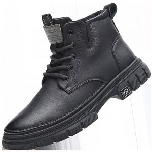 Botas de cuero genuino impermeables y antideslizantes para hombre, estilo casual, versátiles, estilo británico, para trabajo. - Product Image 6