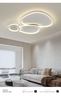 Plafonnier LED moderne JACKSUN pour la maison, 3 anneaux noirs, 62W, lampe de plafond en acrylique pour le salon, la chambre à coucher, décoration intérieure