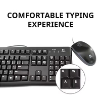 Logitech MK120 clavier et souris combo filaire pleine taille optique USB Plug and Play PC ordinateur portable bureau clavier souris