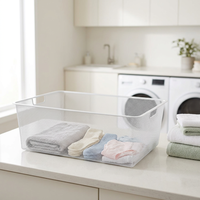 Paniers de rangement légers et portables en métal grillagé pour armoire, cuisine et garage - Empilables et pliables pour aliments, outils et literie