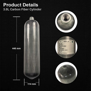 Certificado CE <span class=keywords><strong>4500</strong></span> Psi cilindro de fibra de carbono 300bar 3L tanque de botella de fibra de carbono tanques de aire de fibra de carbono - Product Image 2