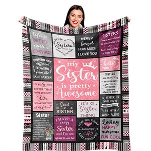 Couverture en flanelle jacquard douce et confortable, cadeau original pour la meilleure amie, la tante, la maman, la fille, la petite sœur, étiquette personnalisée incluse - Product Image 1