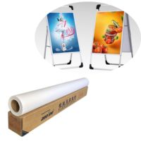 Papier PP auto-adhésif éco-solvant finition mate, haute résolution, imperméable, résistant aux UV, enroulable, taille personnalisable, affiche de vente au détail