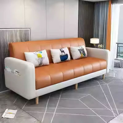 Tissu technologique, orange + blanc riz