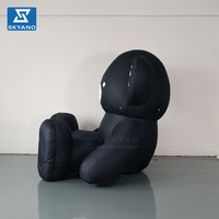 Modèle de personnage de dessin animé gonflable personnalisé, ours noir, décoration d'événements publicitaires en plein air, mascotte animale gonflable