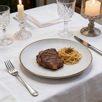 Assiettes jetables blanches en PS, multi-tailles, style moderne, avec bord doré, pour traiteur, mariage, fête, banquet, hôtellerie, vaisselle de table