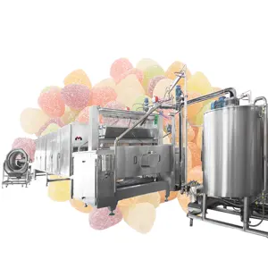 Línea de producción de gomitas de gelatina automática LOM, máquina de fabricación de gomitas