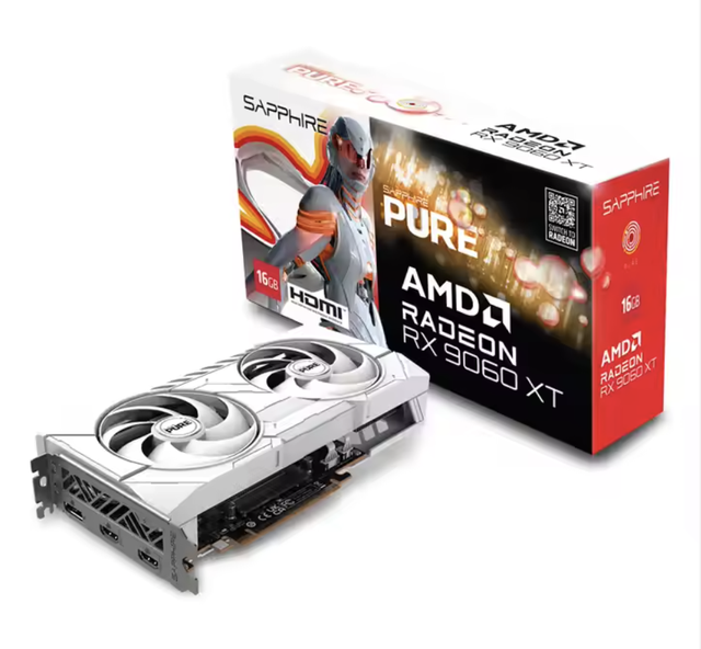SAPPHIRE RX 9060 XT PURE GDDR6 16GB GAMING New Desktop & Workstation Gaming GPU with Fan Cooler Discrete Graphics Card