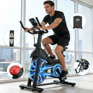 <span class=keywords><strong>Bicicleta</strong></span> de Spinning Magnética <span class=keywords><strong>Profesional</strong></span>, <span class=keywords><strong>Bicicleta</strong></span> Estática Magnética con Volante de Inercia de 6 kg, Gimnasio en Casa Manual para Adultos - Product Image 5