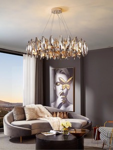 Lampadari Moderni di Lusso in Cristallo Rotondi, Luci a Sospensione LED per Soggiorno e Camera <span class=keywords><strong>da</strong></span> <span class=keywords><strong>Letto</strong></span>, Illuminazione Decorativa <span class=keywords><strong>da</strong></span> Interni ad Alto CRI 95 - Product Image 5
