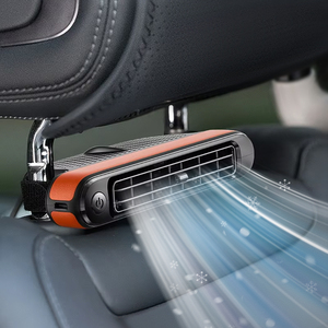 Ventilateur de voiture portable USB rechargeable silencieux en plastique, facile à installer, réglable, universel, sans perçage, double ventilateur pour appuie-tête de voiture, facile à utiliser - Product Image 1