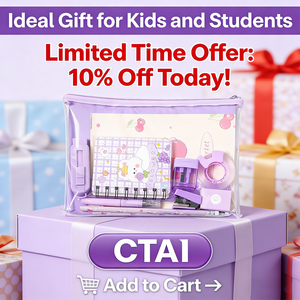 Juego de Papelería Morado Adorable al por Mayor, 6 Piezas, Kit de Útiles Escolares con Cuaderno, Bolígrafo y Grapadora <span class=keywords><strong>para</strong></span> Niños y Estudiantes, Regalo - Product Image 5