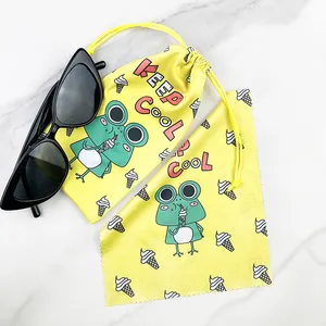 Reusable Microfiber Eyeglasses Pouch Custom Print Logo Microfiber Cloth Bag Sunglasses Pouch Microfiber Glasses Pouch Case