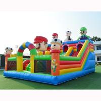 Chine grande aire de jeux enfants château gonflable ballon palais gonflable carton roi thème combo toboggan sautant maison de rebond
