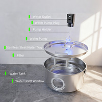 Tempat Minum Hewan Peliharaan Kapasitas Besar 12L 3 Galon Bahan Stainless Steel 304 Nirkabel Induksi Otomatis untuk Anjing Besar