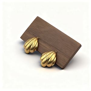 أقراط كرواسون مطلية بالذهب عيار 18 قيراط من هابي بيوتي، أقراط عصرية مخصصة من الفولاذ المقاوم للصدأ بتصميم مميز، هدية للنساء - Product Image 5